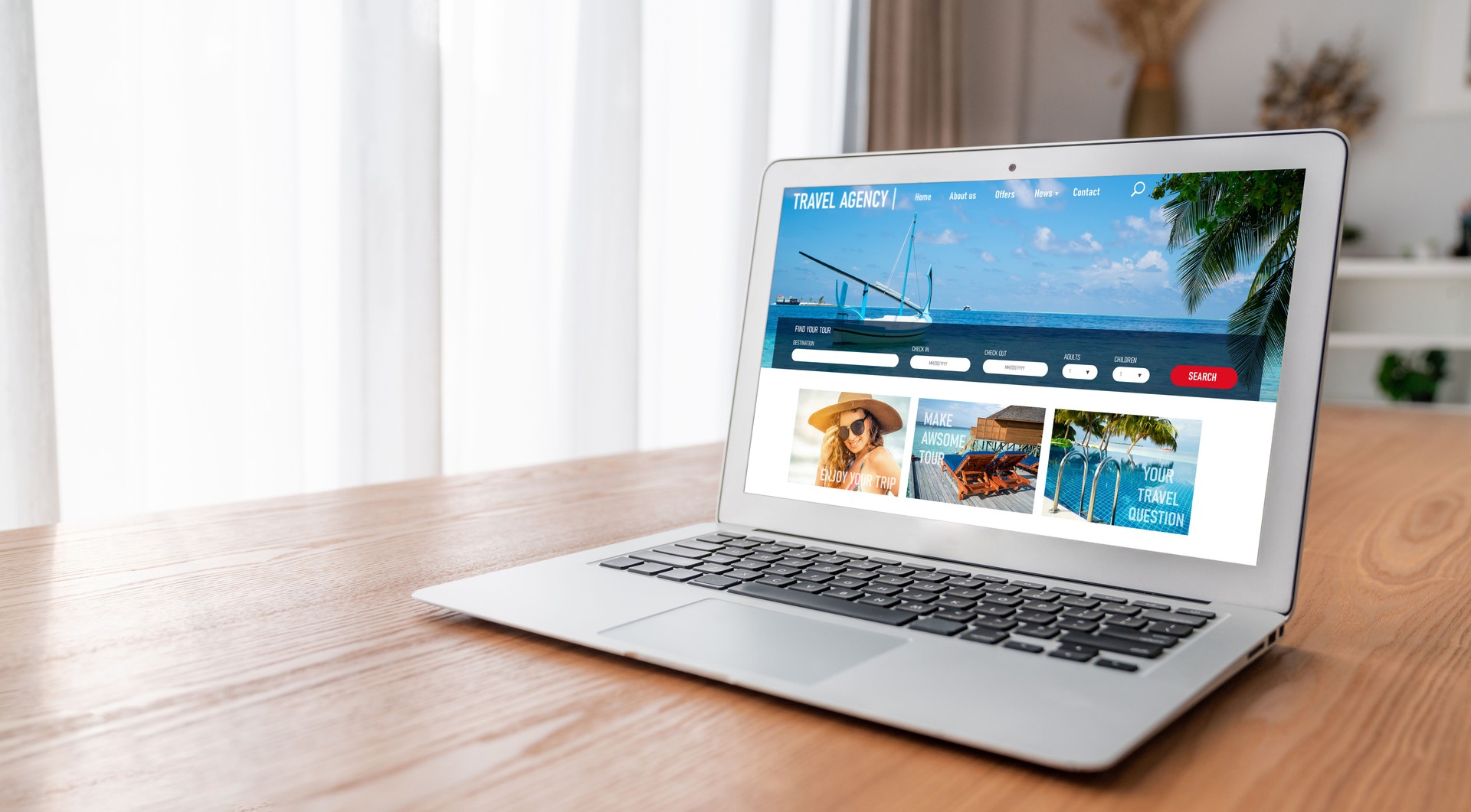Online travel agency website for modish search and travel planning